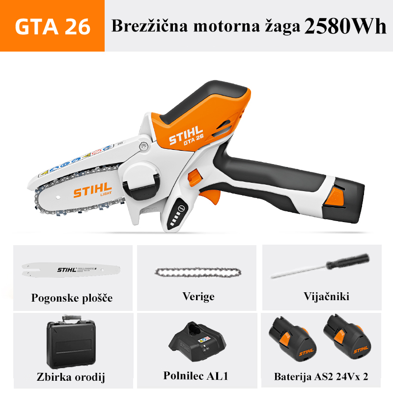 【2580W】motorna žaga + 24V baterija * 2 (lahko deluje 8 ur) + polnilec + dodatki