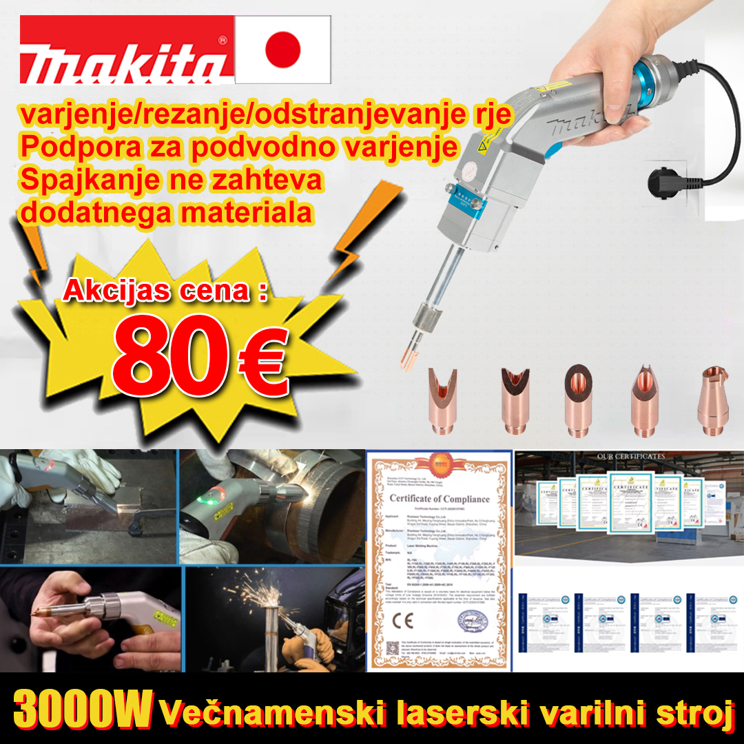 Večnamenski laserski gorilnik z močjo 3000 W (zlato/srebro/baker/železo/aluminij/nerjaveče jeklo) Debelina varjenja 0–10 mm (varjenje/rezanje dva v enem)-€ 80